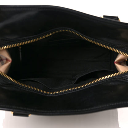 Burberry Haymarket Check Minford Portrait Tote Black 5 of 10