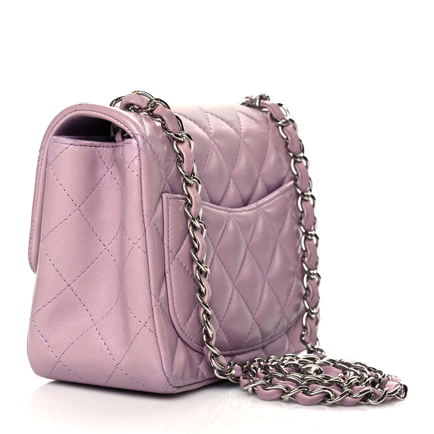 Chanel Lambskin Quilted Mini Square Flap Light Purple 3 of 11