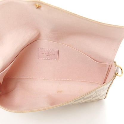 Louis Vuitton Damier Azur Pochette Felicie Chain Wallet Rose Ballerine 5 of 12