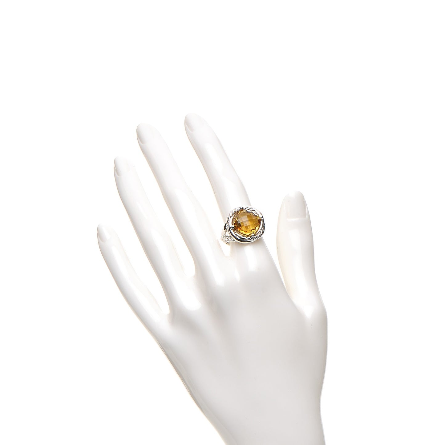 Sterling Silver Citrine 11mm Infinity Ring 52 6