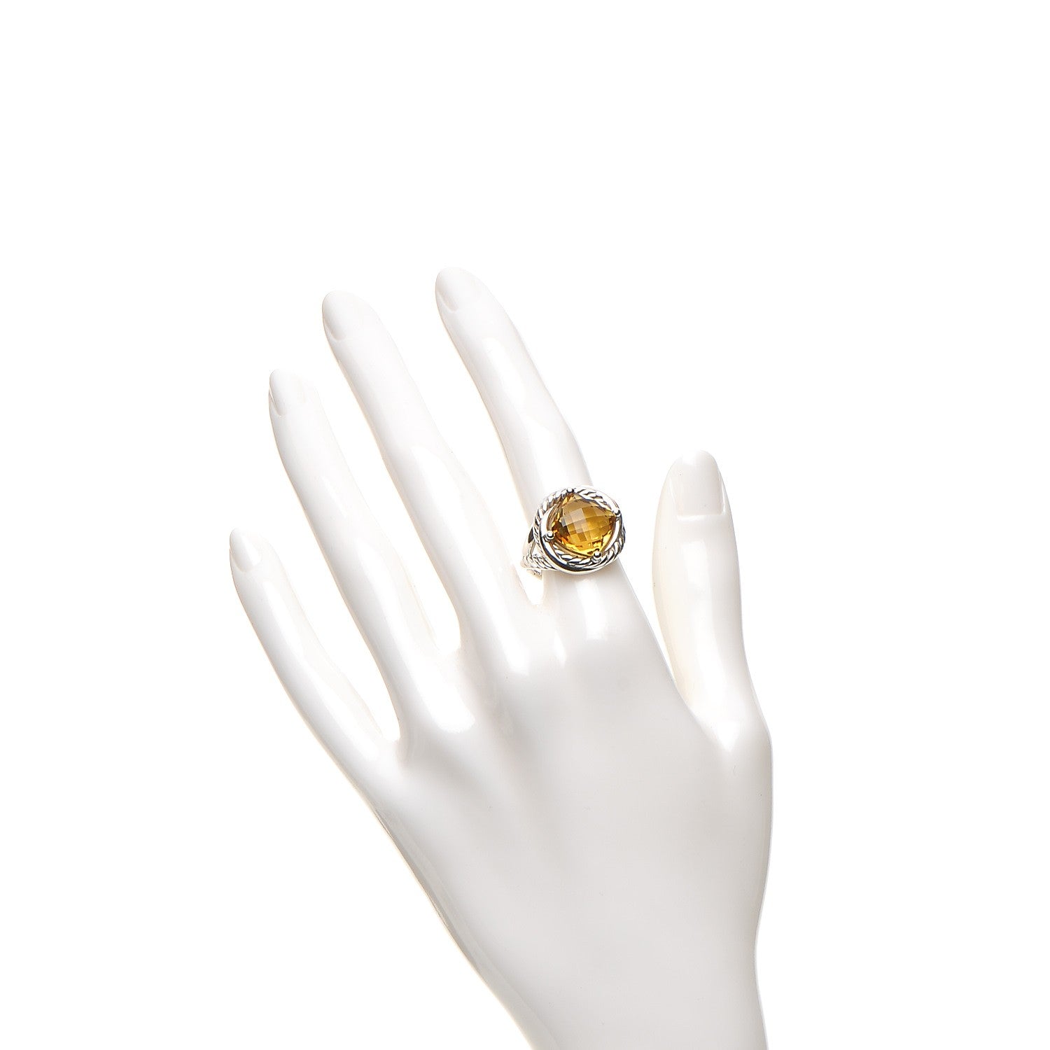David Yurman Sterling Silver Citrine 11mm Infinity Ring 52 6 2 of 6