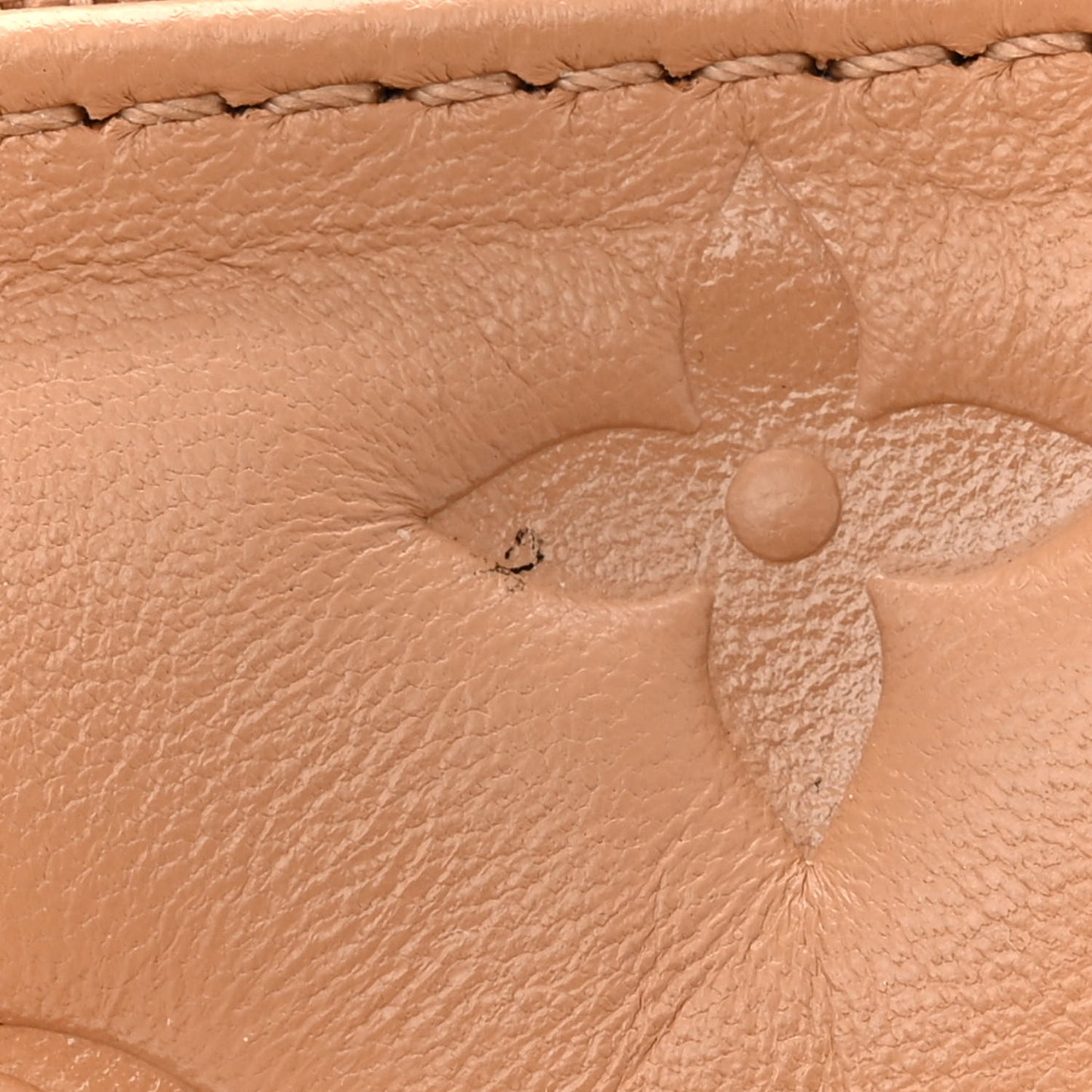 Lambskin Embossed Monogram Coussin PM Camel