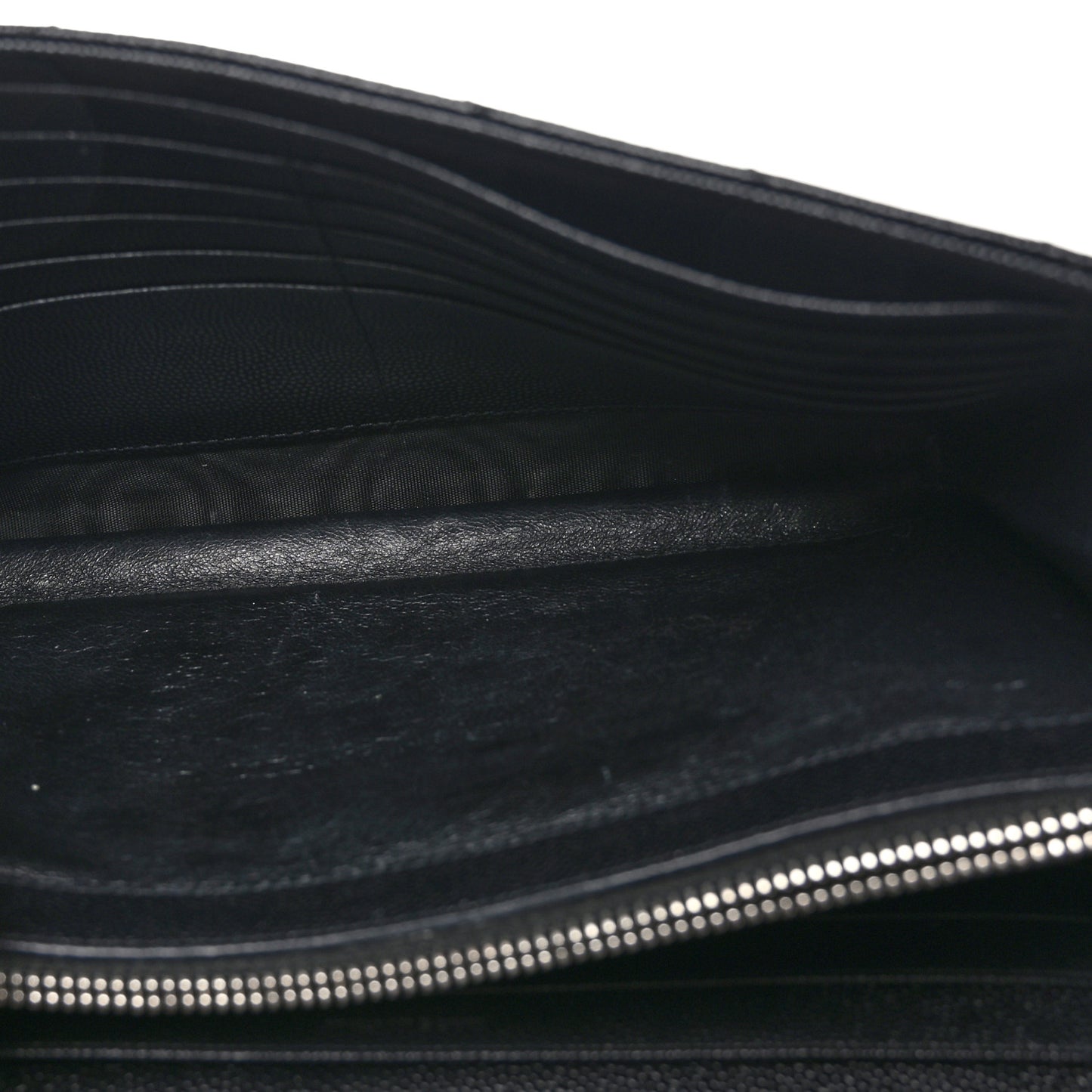 Grain De Poudre Matelasse Chevron Monogram Chain Wallet Black