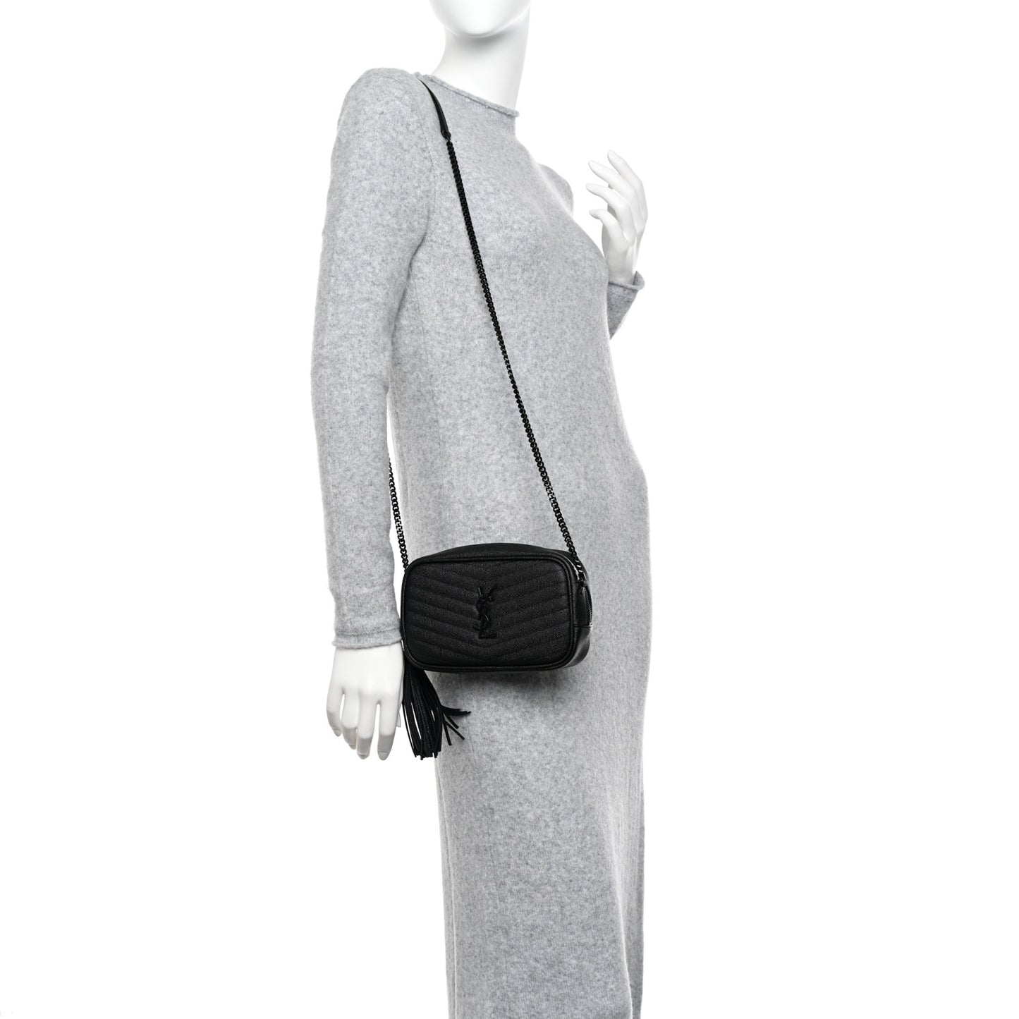 Grain De Poudre Matelasse Monochrome Monogram Mini Lou Camera Bag Black