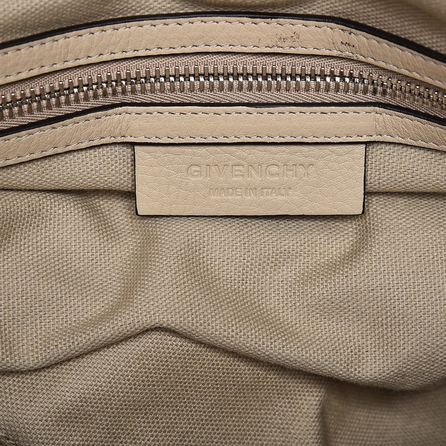 Waxy Grained Calfskin Small Nightingale Beige