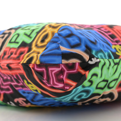 Chanel Caviar Fabric Graffiti Foldable Tote Bag With Chain Black Multicolor 15 of 19