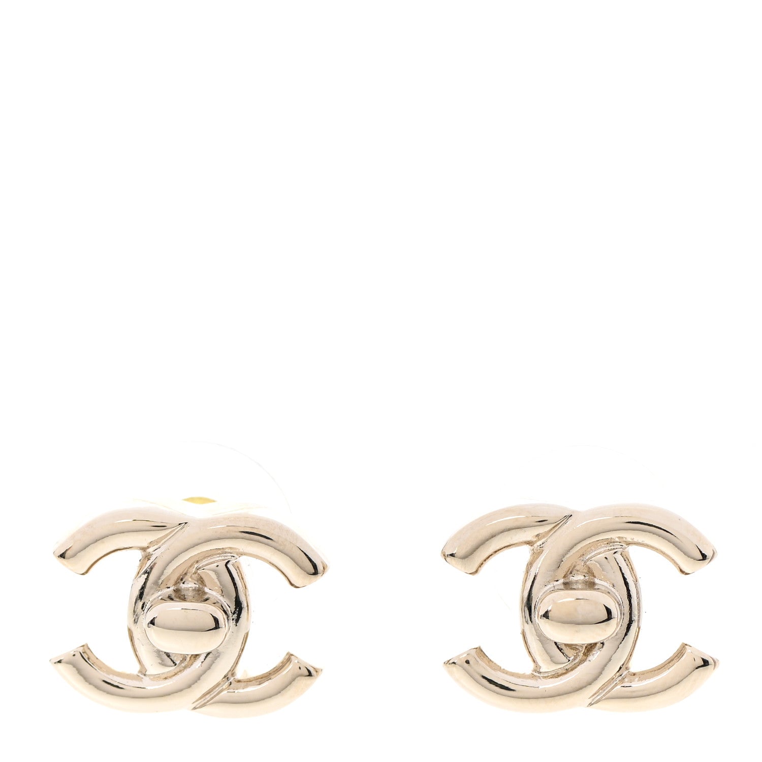 Chanel Metal CC Turnlock Earrings Gold 1 of 5