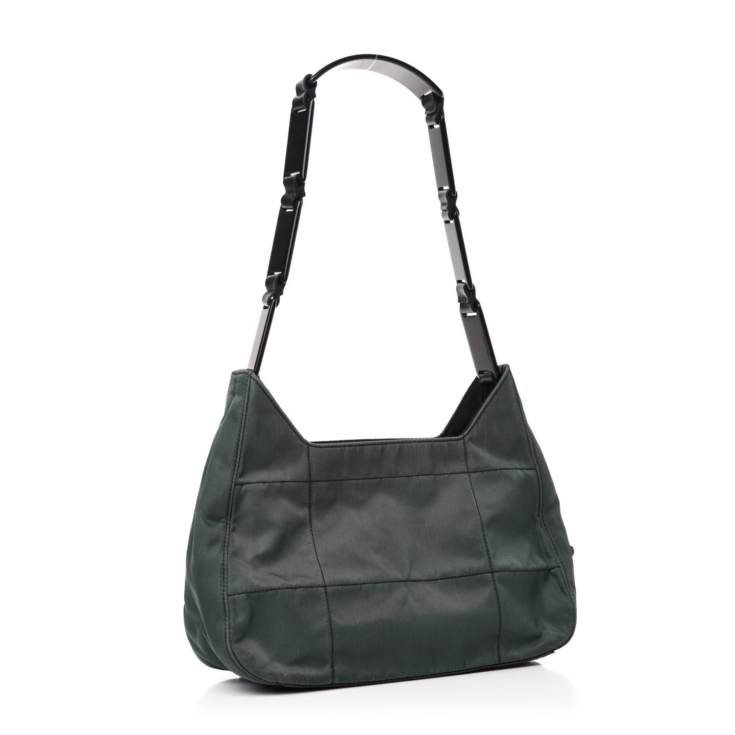 Prada Nylon Quilted Shoulder Bag Dark Green 3 of 11