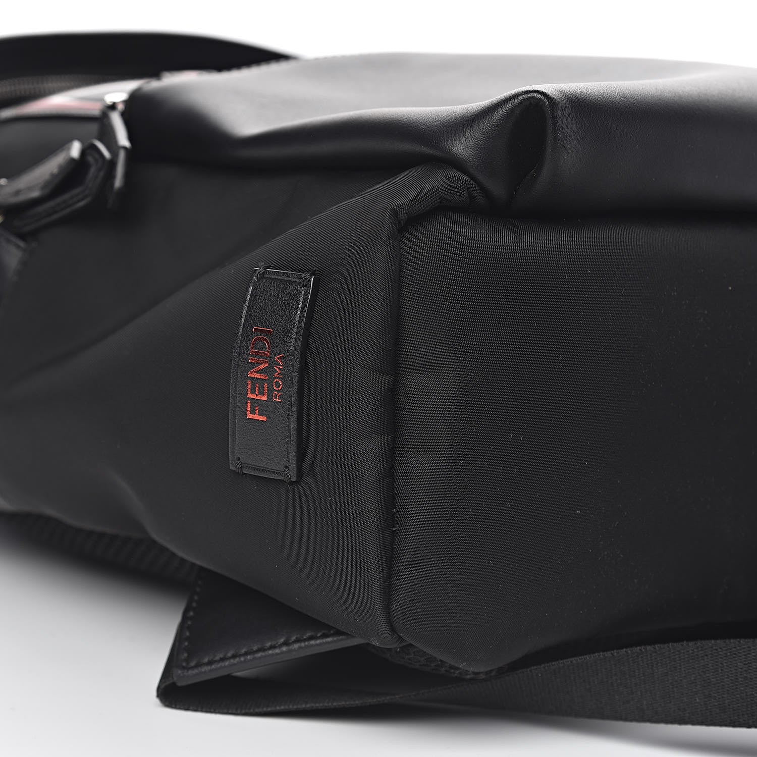 Fendi Nylon Calfskin Bad Bug Pouch Pocket Backpack Black Rosso 9 of 11