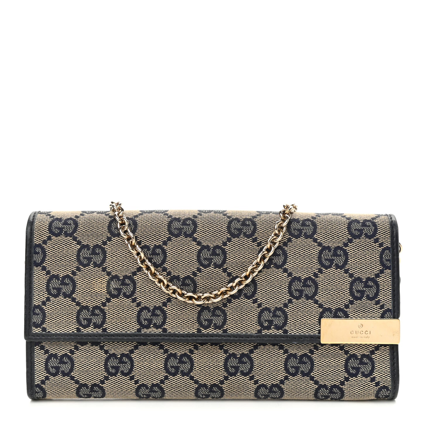GG Supreme Monogram Dice Chain Wallet Beige Blue
