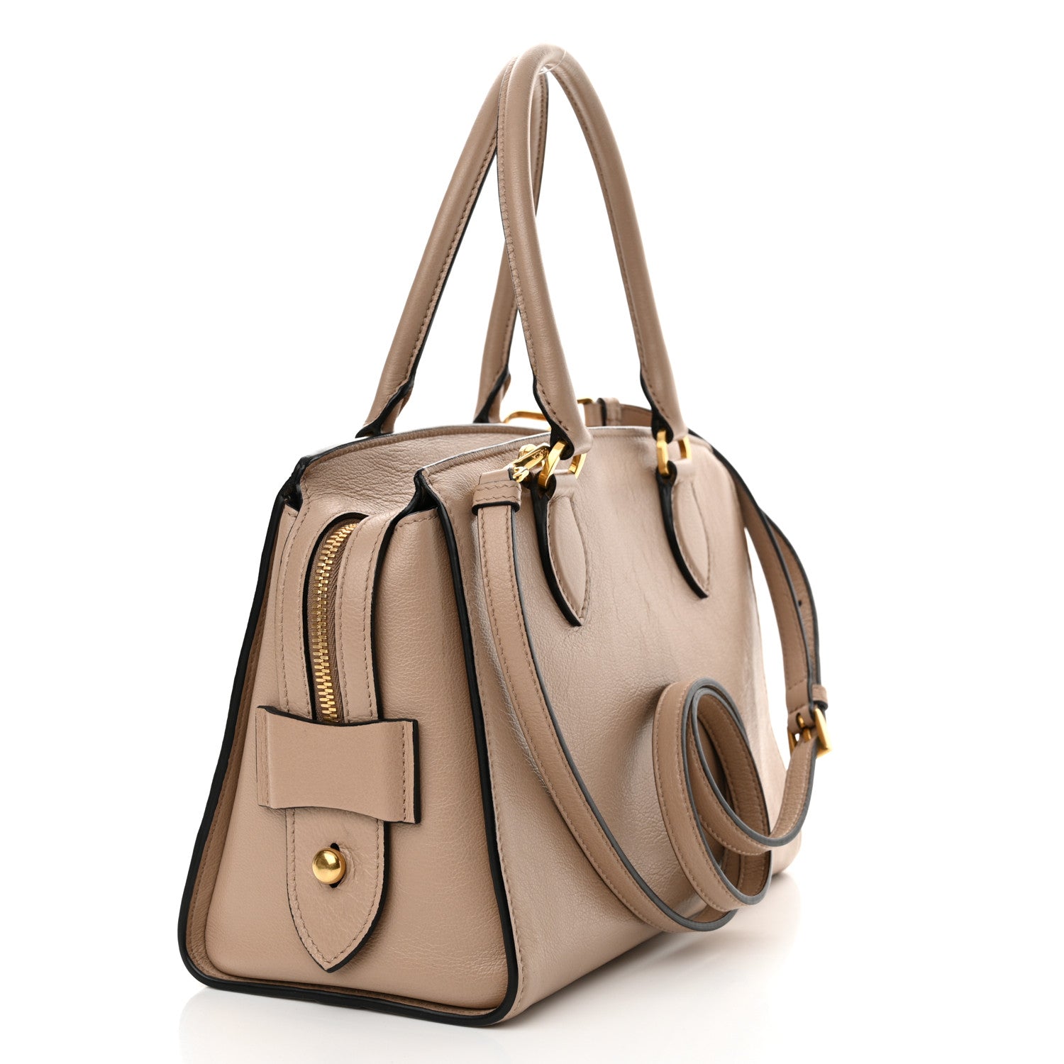 Prada Saffiano Soft Calfskin Double Handle Satchel Cammeo 3 of 12