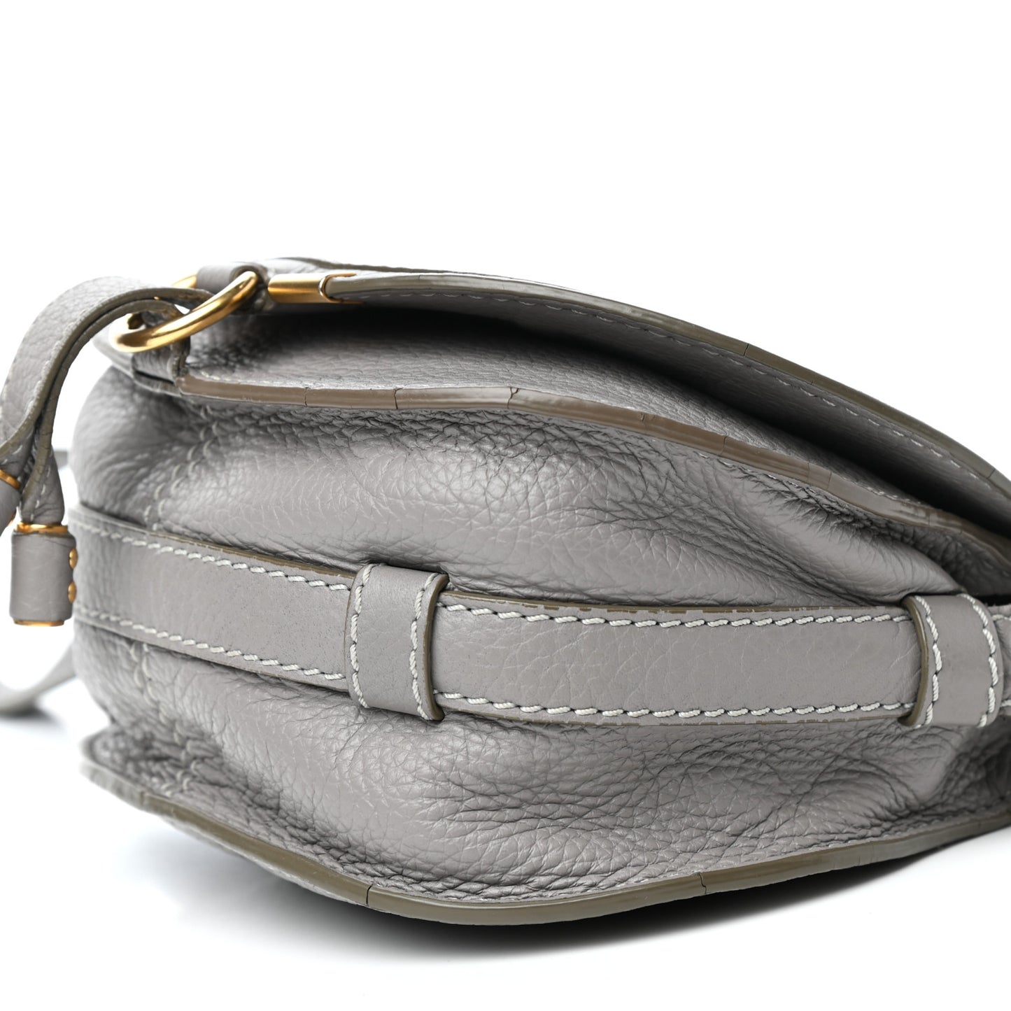 Calfskin Mini Marcie Round Crossbody Bag Cashmere Grey