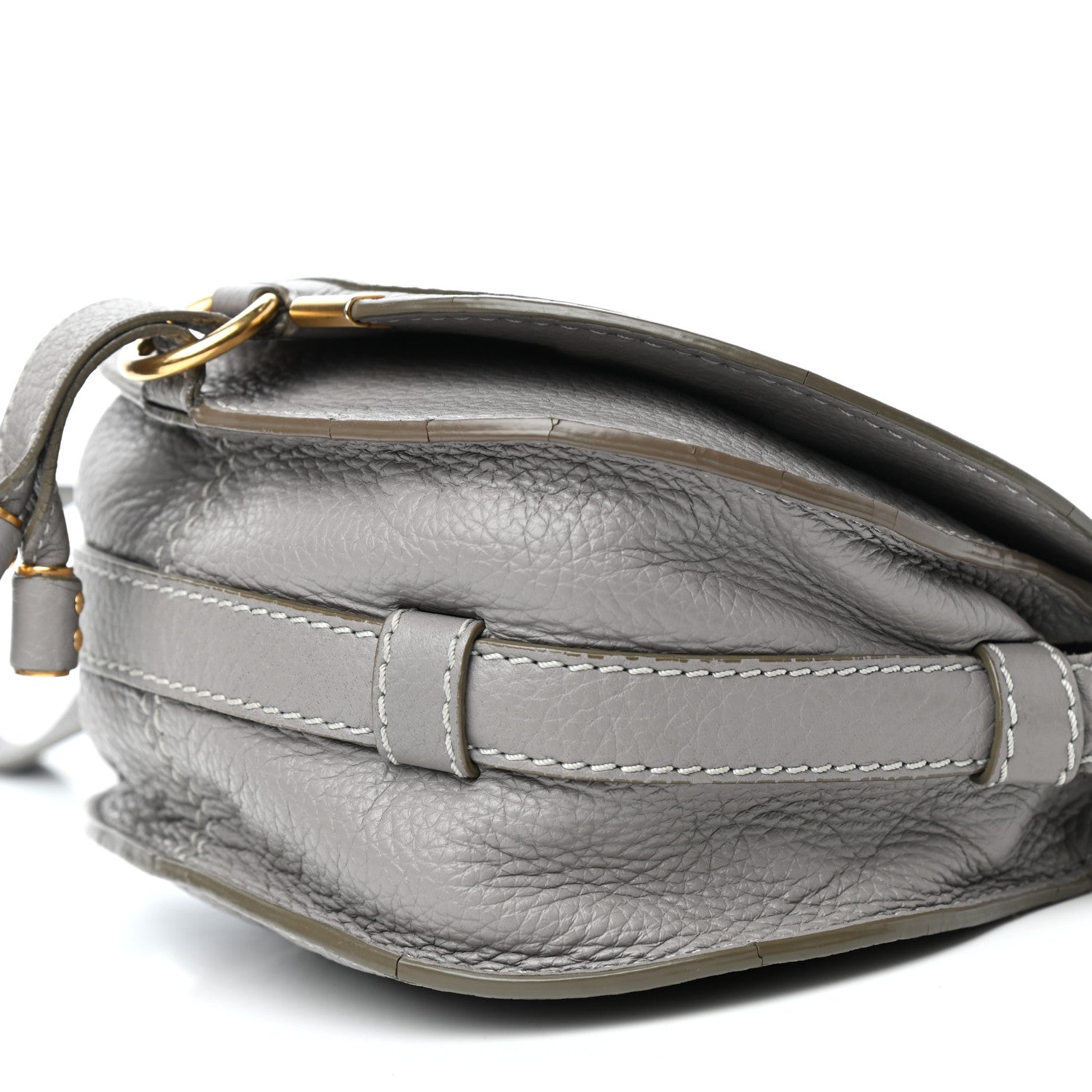 Chloe Calfskin Mini Marcie Round Crossbody Bag Cashmere Grey 8 of 9