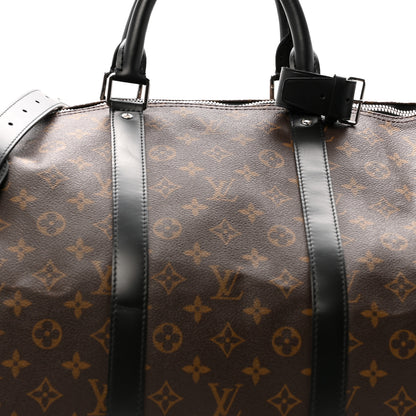 Louis Vuitton Monogram Macassar Keepall Bandouliere 55 7 of 13