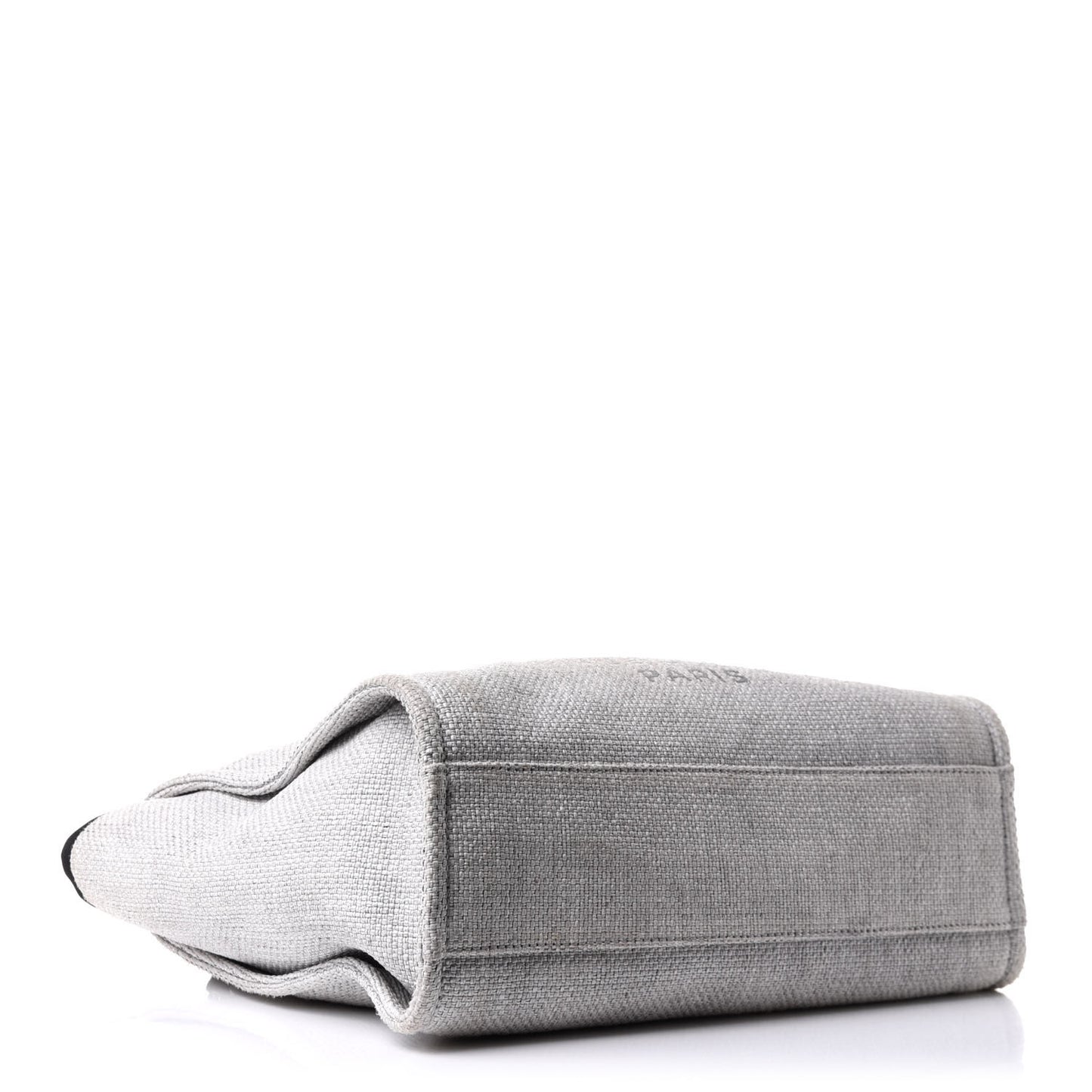 Woven Straw Raffia Small Deauville Tote Grey