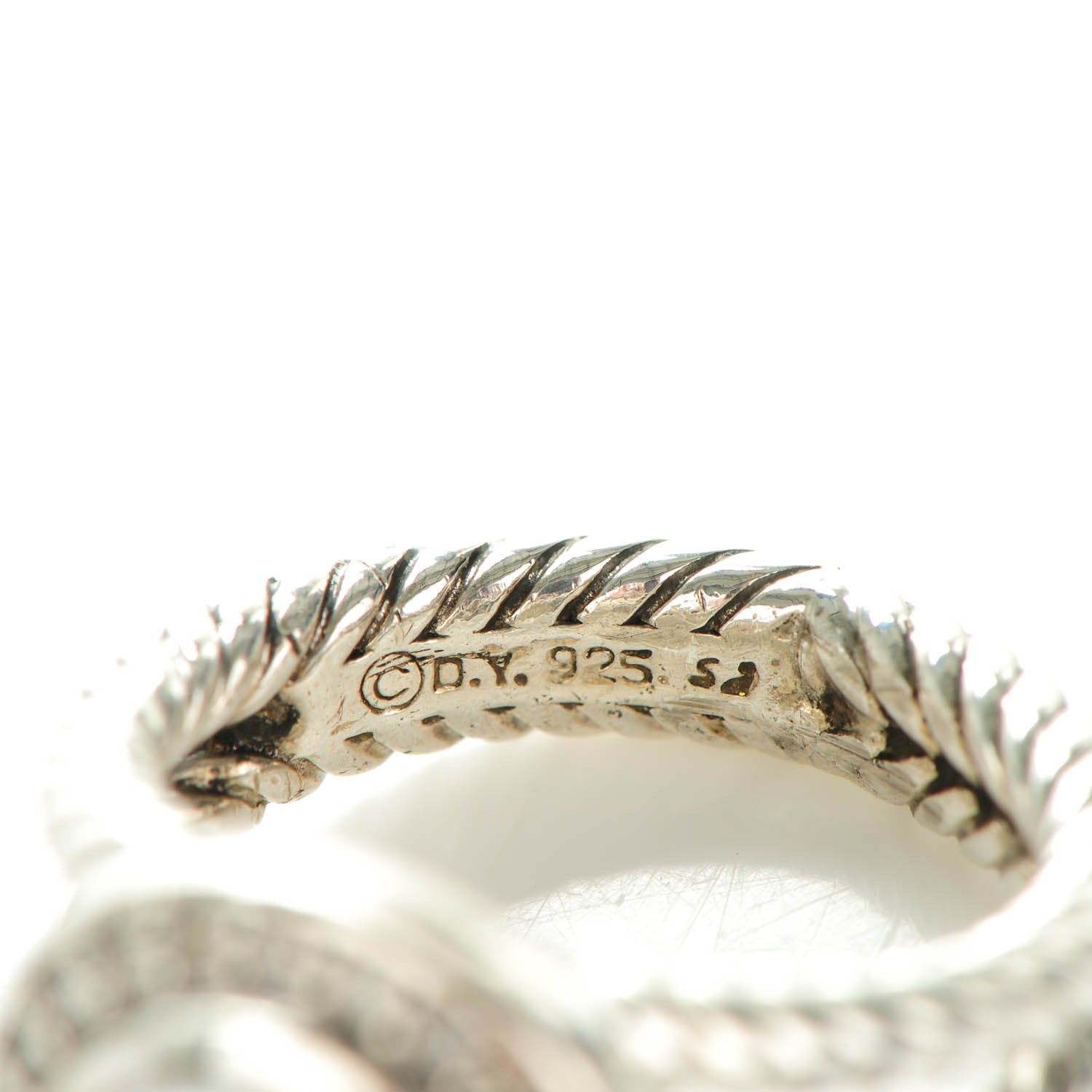 David Yurman Sterling Silver Diamond Pearl 8mm Petite Cerise Ring 48 4.5 4 of 4