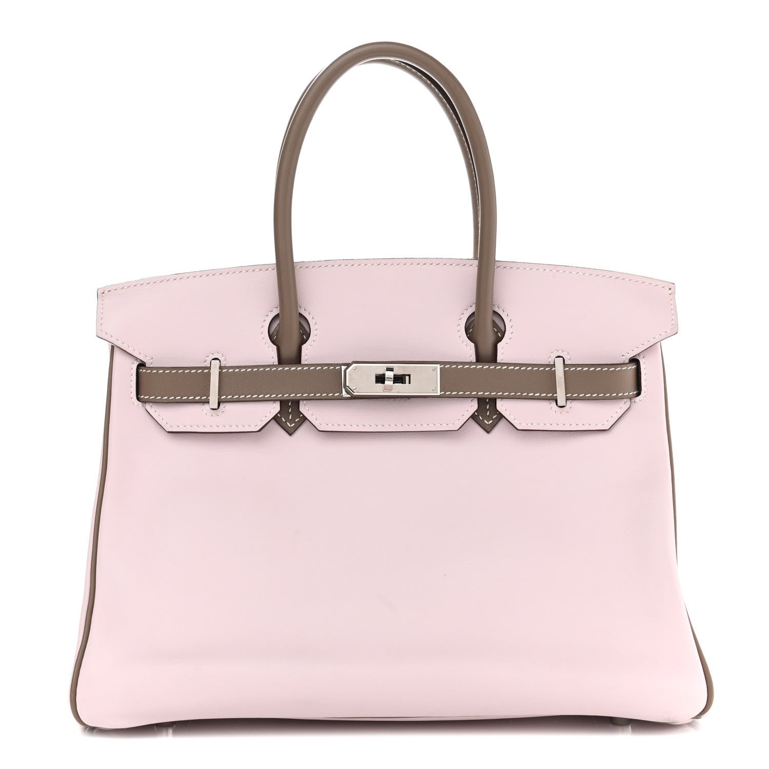 Hermes Swift Horseshoe Bi-Color Birkin 30 Rose Dragee Etoupe 1 of 10