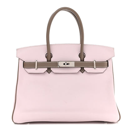 Hermes Swift Horseshoe Bi-Color Birkin 30 Rose Dragee Etoupe 1 of 10