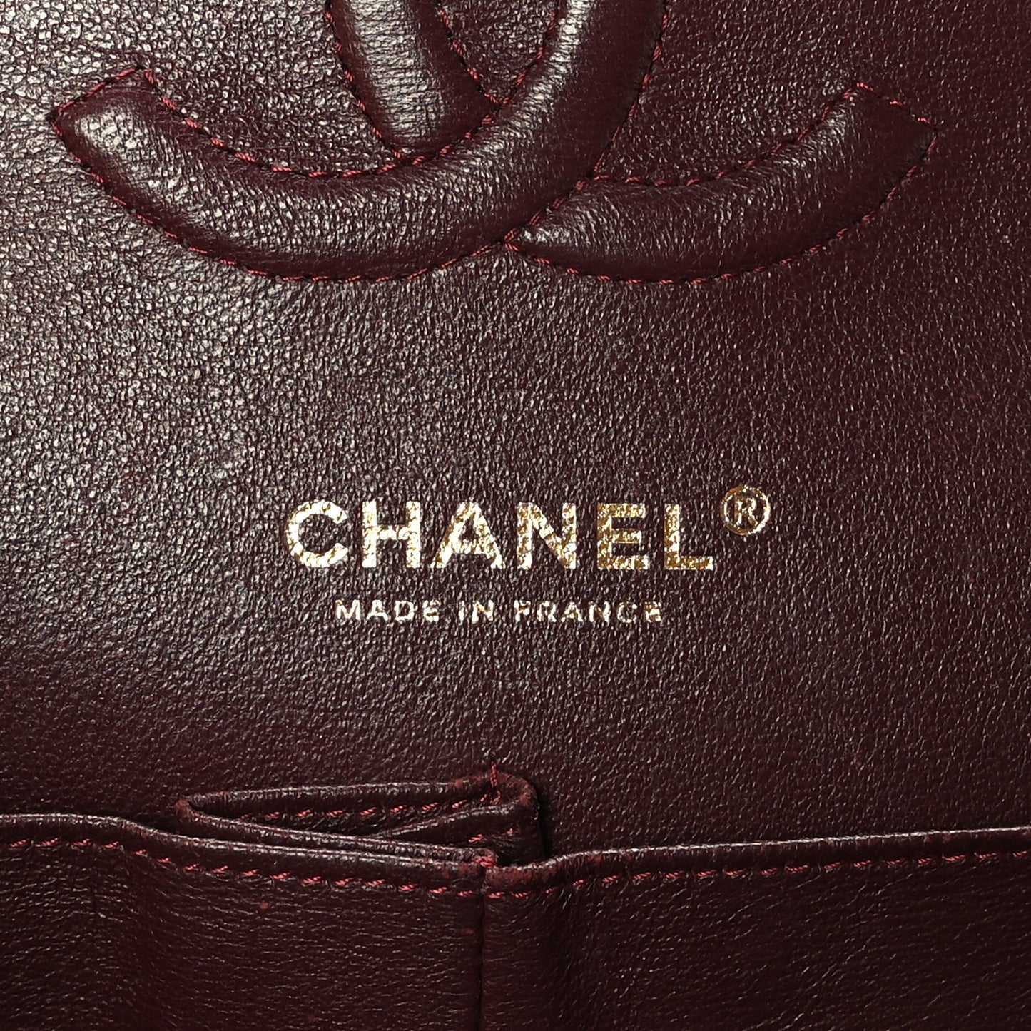 Lambskin Chevron Quilted Medium Double Flap Black