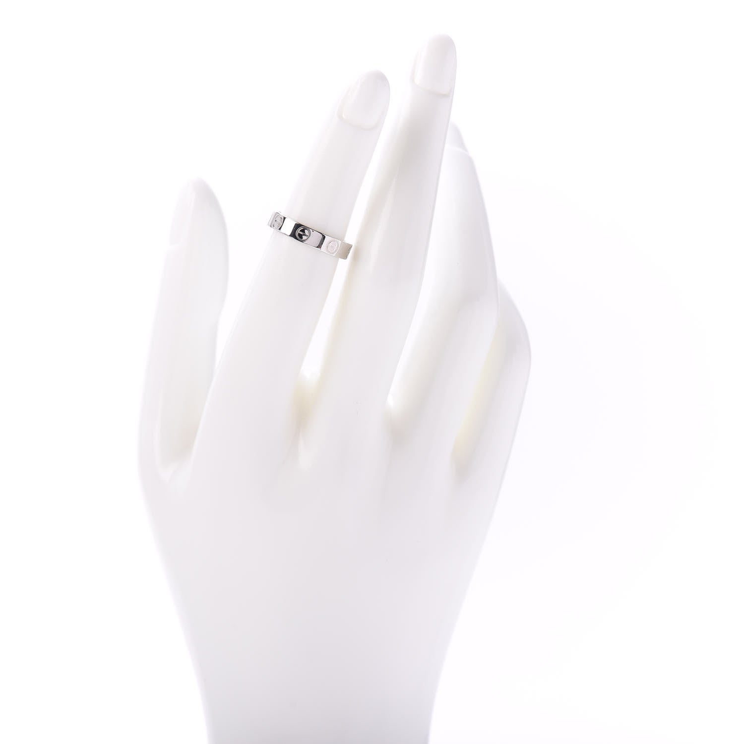 Cartier 18K White Gold 3.5mm LOVE Wedding Band Ring 48 4.5 2 of 4