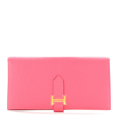 Hermes Chevre Mysore Bearn Gusset Wallet Rose Azalee 1 of 7