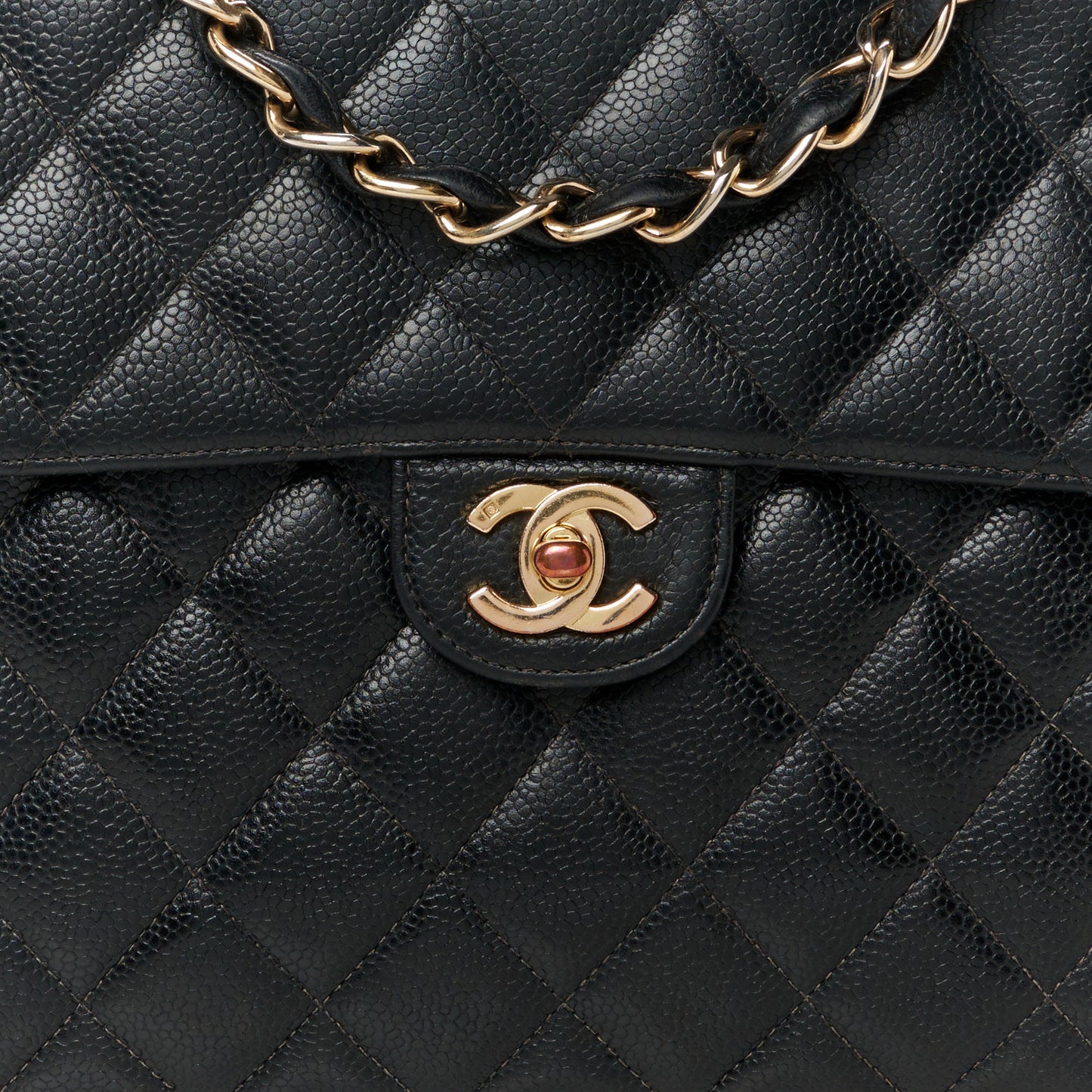 Caviar Quilted Jumbo Single Flap Black