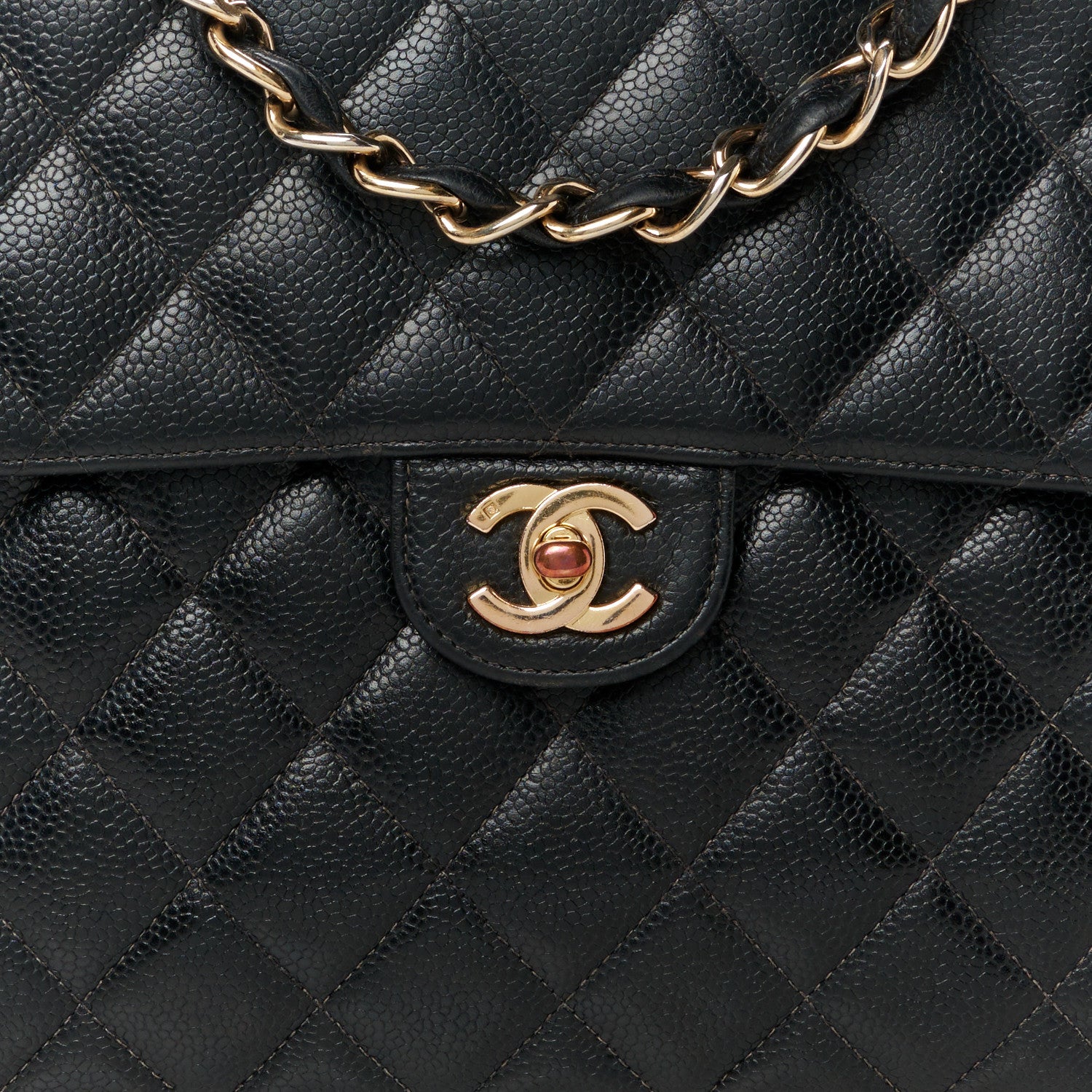 Chanel Caviar Quilted Jumbo Single Flap Black 10 of 12