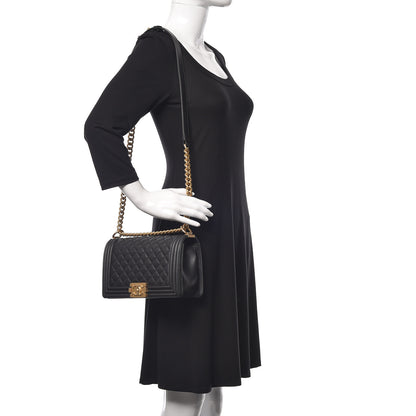 Chanel Calfskin Quilted Medium Boy Flap Black 2 of 12