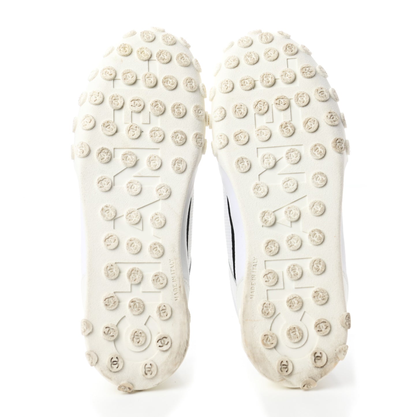 Calfskin Mesh Lycra Womens Logo Sneakers 40.5 White