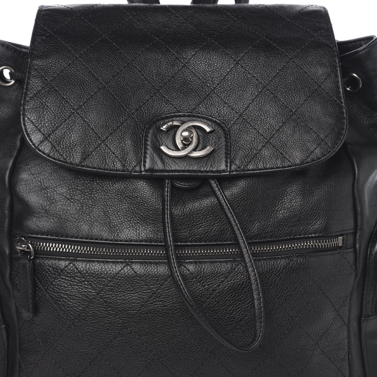 Chanel Grained Calfskin Stitched Pocket Backpack Black 9 of 9