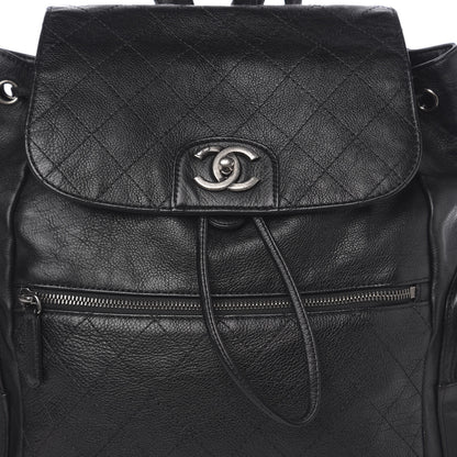 Chanel Grained Calfskin Stitched Pocket Backpack Black 9 of 9