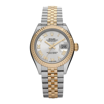 Rolex Stainless Steel 18K Yellow Gold 28mm Oyster Perpetual Datejust Watch Silver Roman 279173 1 of 5