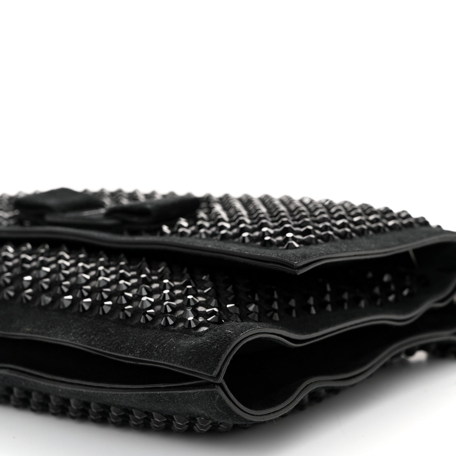 Salvatore Ferragamo Suede Crystal Embellished Small Viva Bow Shoulder Bag Black 11 of 11