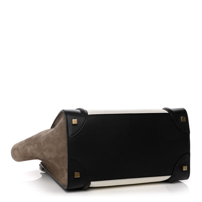 Celine Bullhide Calfskin Grained Nubuck Mini Tri-Color Luggage Khaki 5 of 23