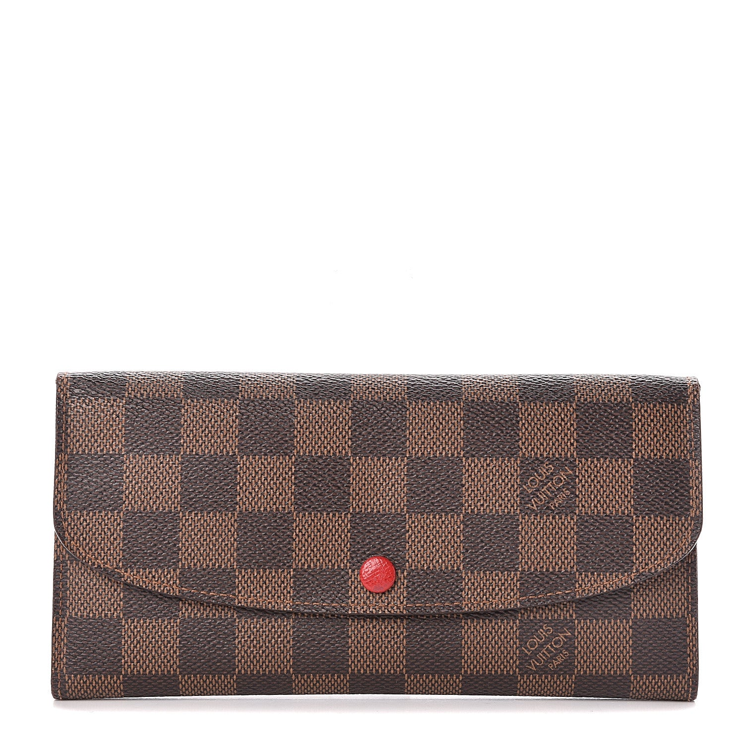 Louis Vuitton Damier Ebene Emilie Wallet Red 1 of 11