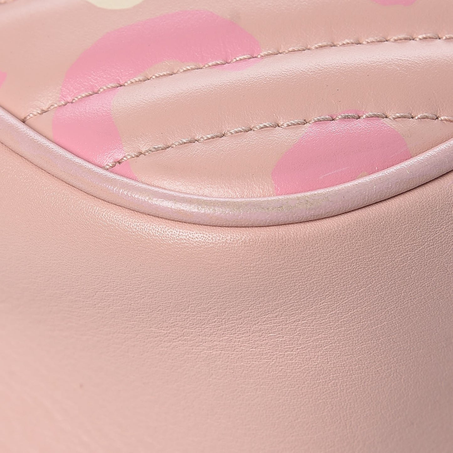 Calfskin Matelasse GucciGhost Small GG Marmont Chain Shoulder Bag Perfect Pink Rosa Ivory