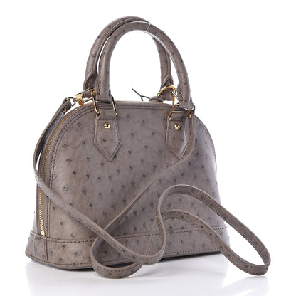 Louis Vuitton Ostrich Alma BB Gris 3 of 10