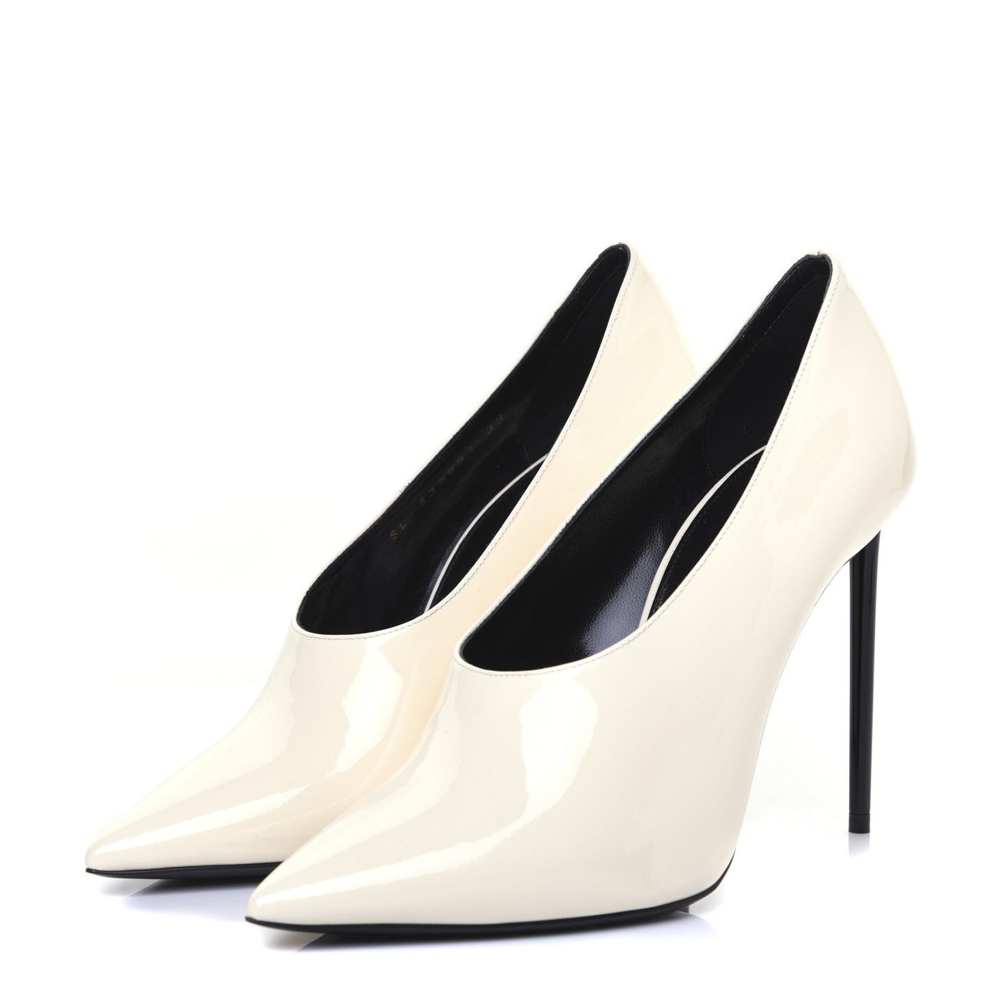 Patent Calfskin Teddy High Vamp 105 Pumps 39 White