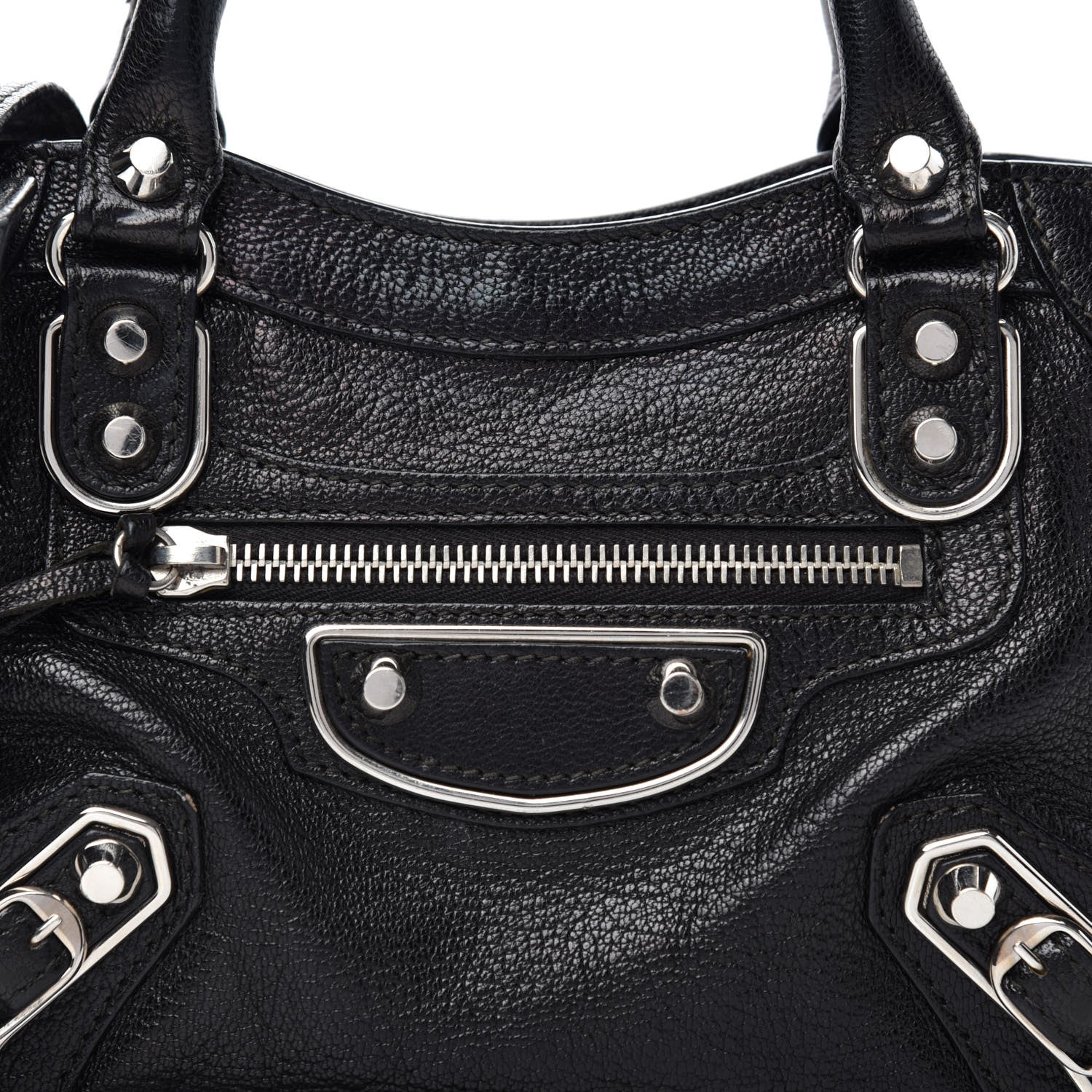 Balenciaga Chevre Silver Metallic Edge Hardware Mini City Black 8 of 15
