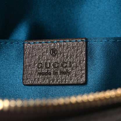 Gucci GG Supreme Monogram Textured Dollar Calfskin Web Small Ophidia Dome Shoulder Bag Beige Ebony New Acero 6 of 11