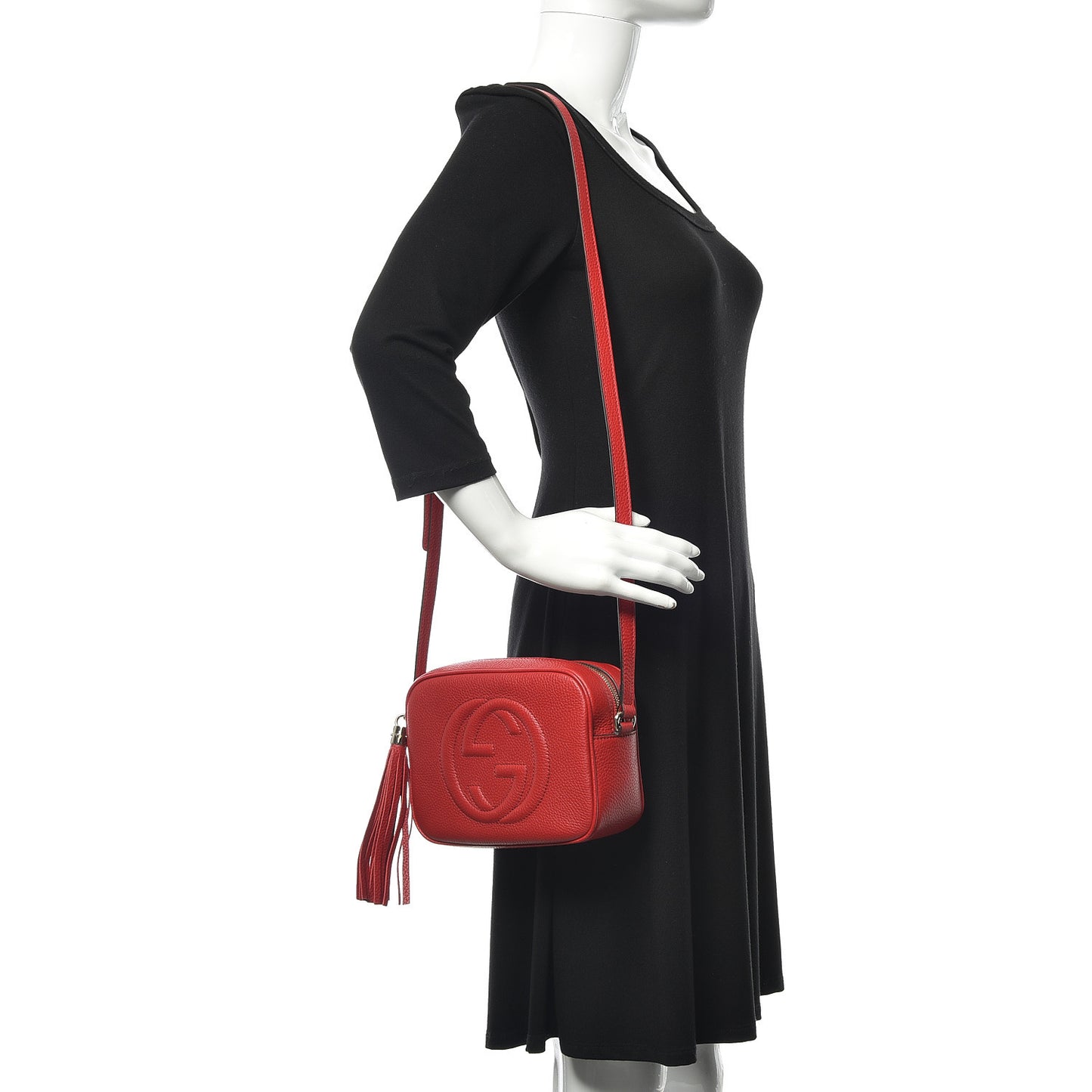 Pebbled Calfskin Small Soho Disco Bag Tabasco Red