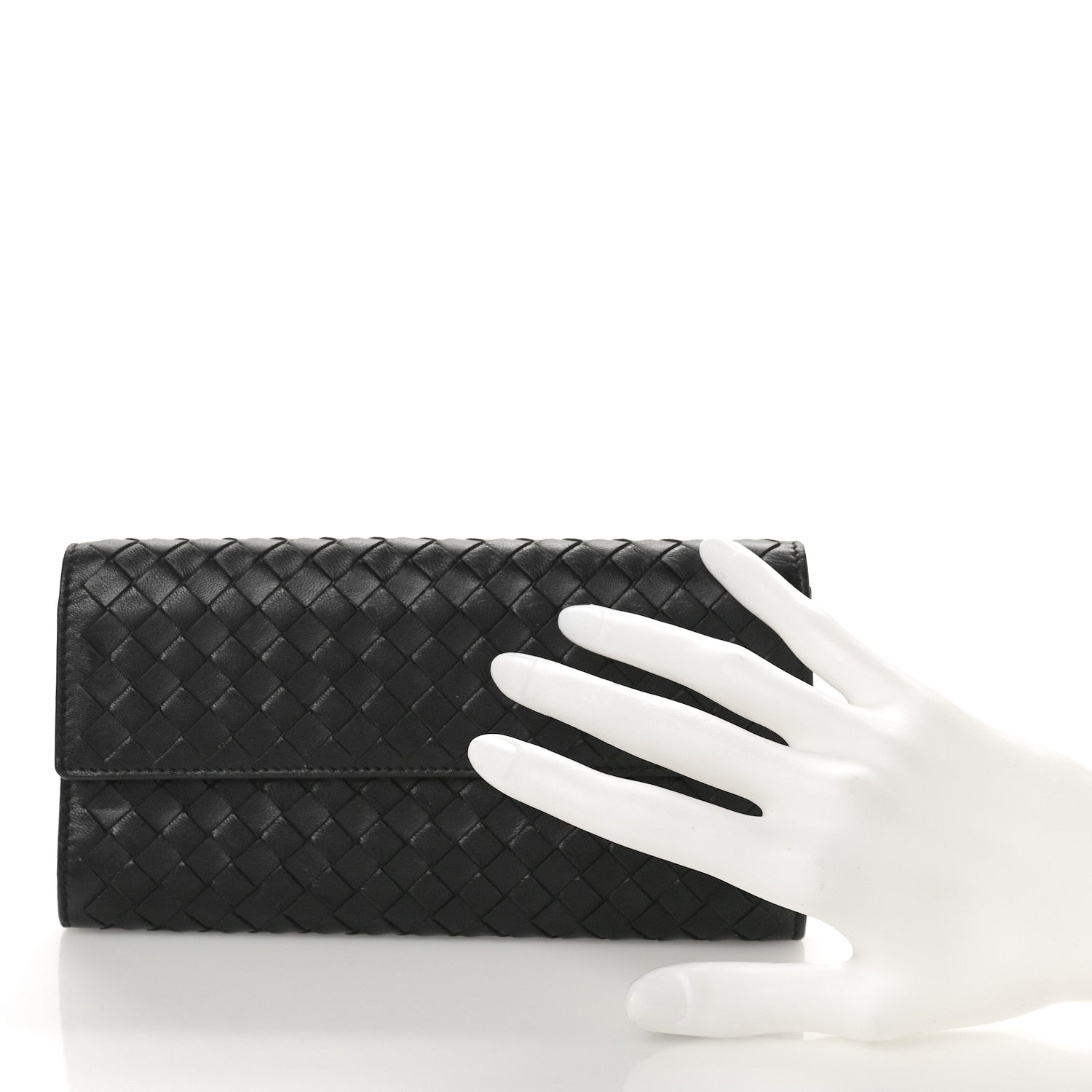 Bottega Veneta Nappa Intrecciato Continental Flap Wallet Black 2 of 10