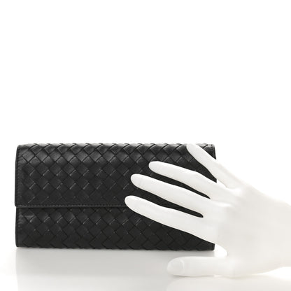 Bottega Veneta Nappa Intrecciato Continental Flap Wallet Black 2 of 10