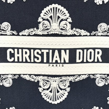 Christian Dior Canvas Embroidered Cornely Book Tote Blue White 8 of 10