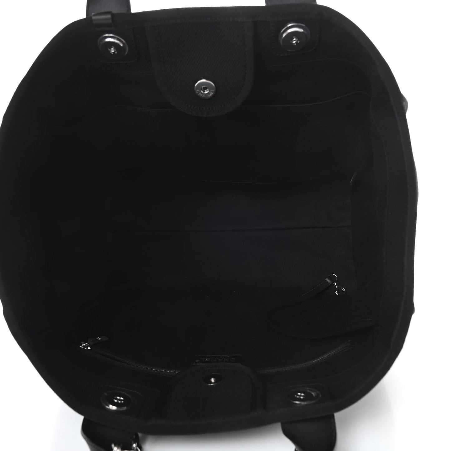 Canvas Pearl Medium Deauville Tote Black