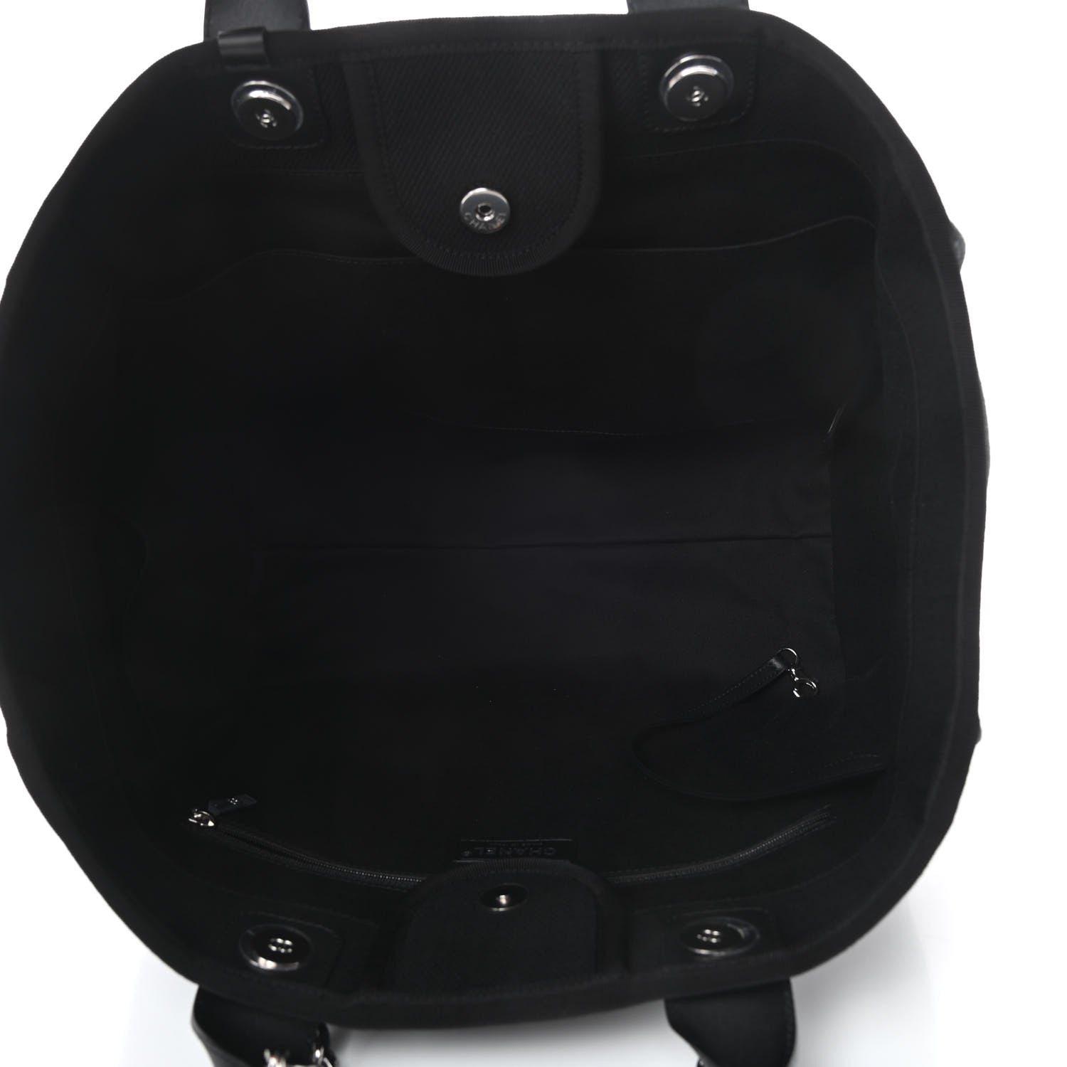 Chanel Canvas Pearl Medium Deauville Tote Black 5 of 11