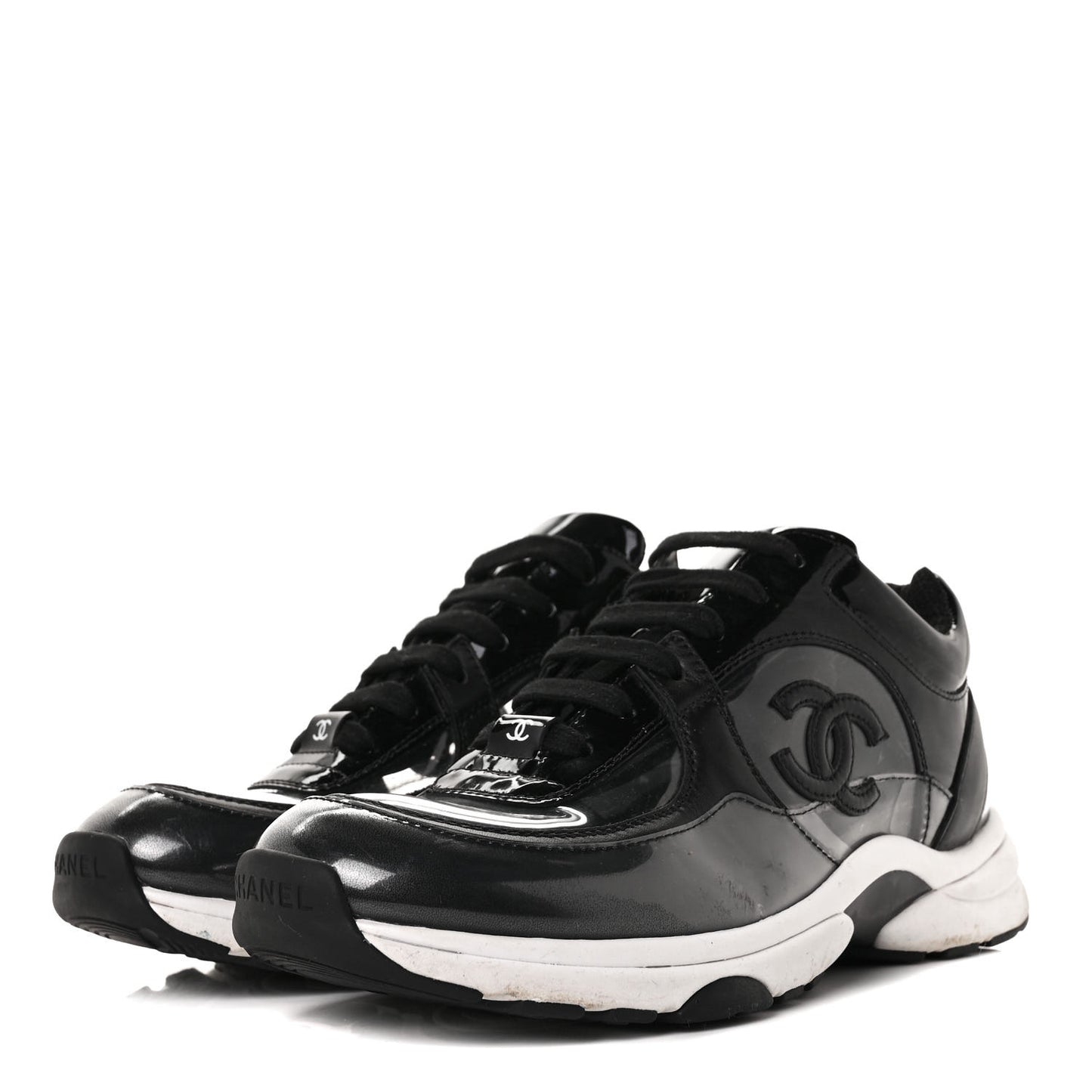 Calfskin Patent Transparent Sneakers 36.5 Black