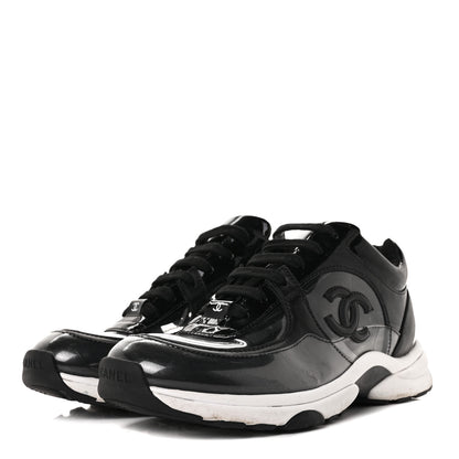 Chanel Calfskin Patent Transparent Sneakers 36.5 Black 3 of 6