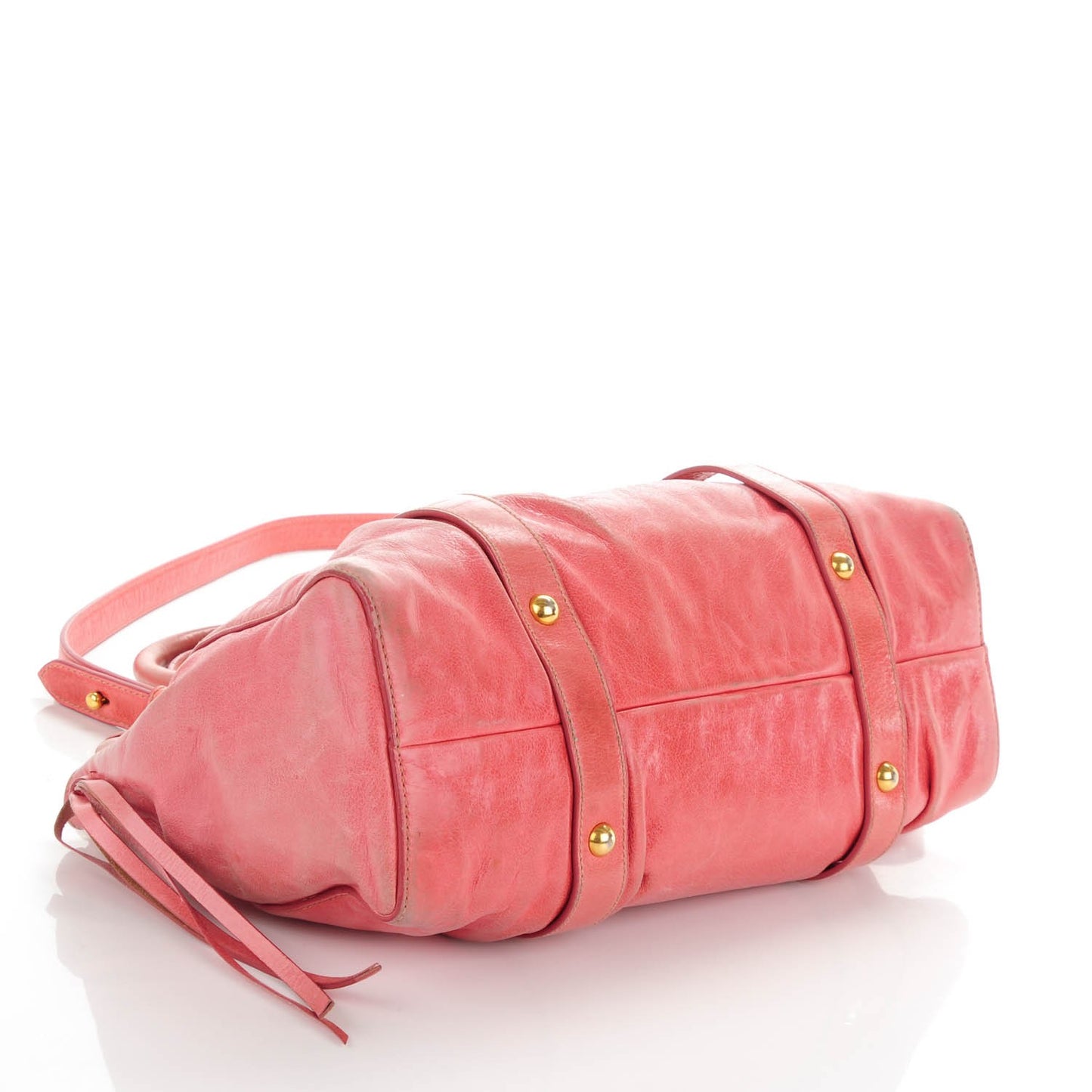 Vitello Lux Gathered Tote Rosa