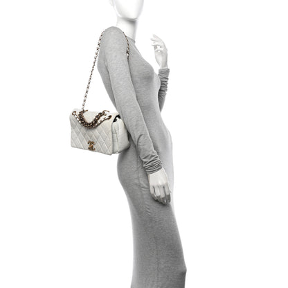 Chanel Aged Calfskin Quilted Medium Pondichery Flap White 2 of 12
